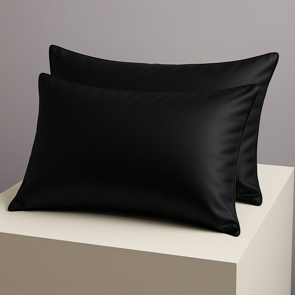 Silk Pillowcases for Hair – 100% Pure Mulberry Silk Pillowcase , Set Of 2 (Black, 22 Momme) – Anti-Frizz, Anti-Wrinkle, Hypoallergenic
