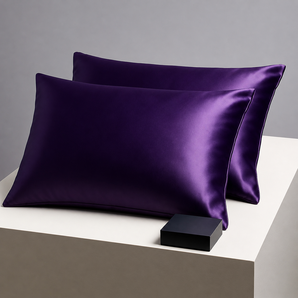 2 Pack - Deep Purple 30 Momme - Silk Pillowcases for Hair – 100% Pure Mulberry Silk