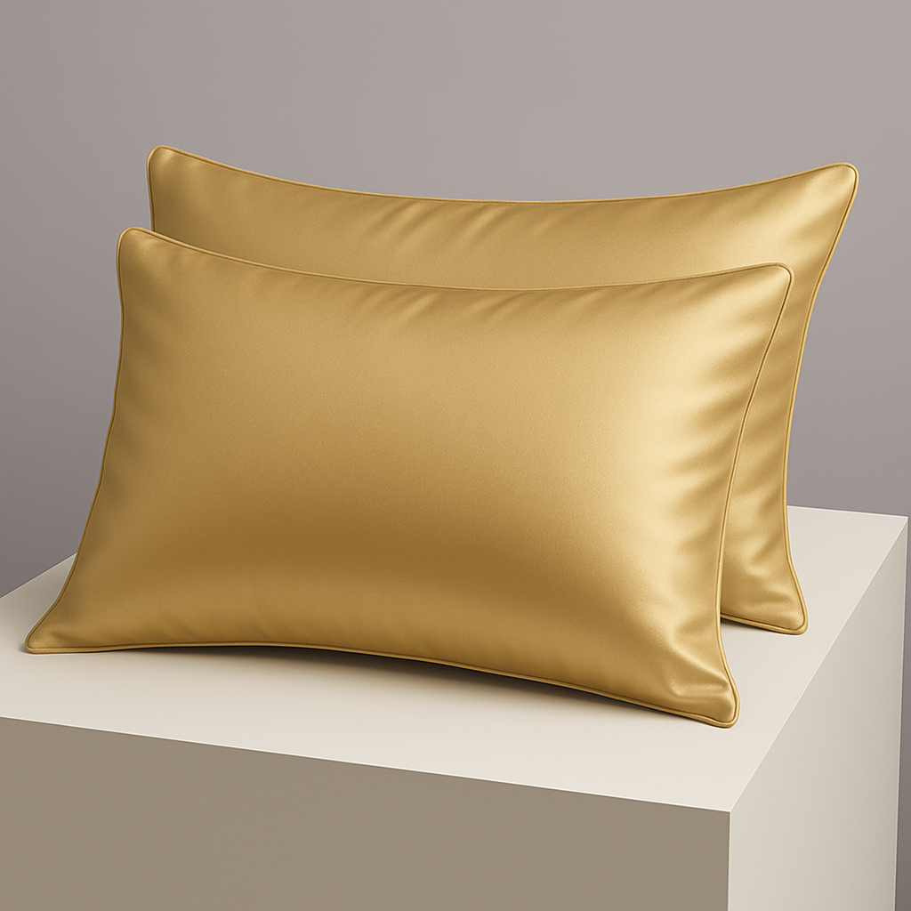 Silk Pillowcases for Hair – 100% Pure Mulberry Silk Pillowcase , Set Of 2 (Gold, 22 Momme) – Anti-Frizz, Anti-Wrinkle, Hypoallergenic