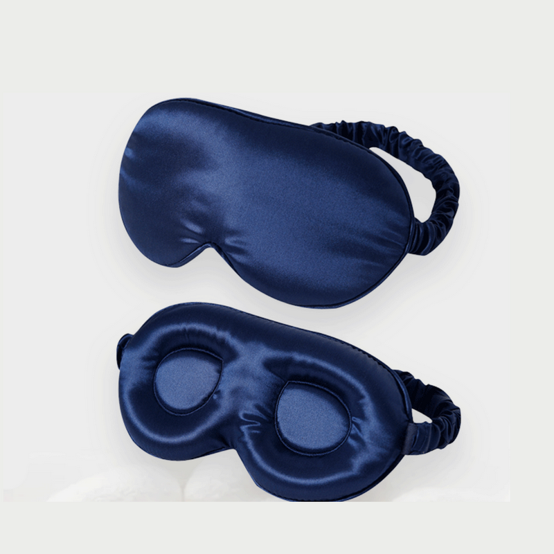 Blackout Mulberry Silk Eye Mask - Navy Blue