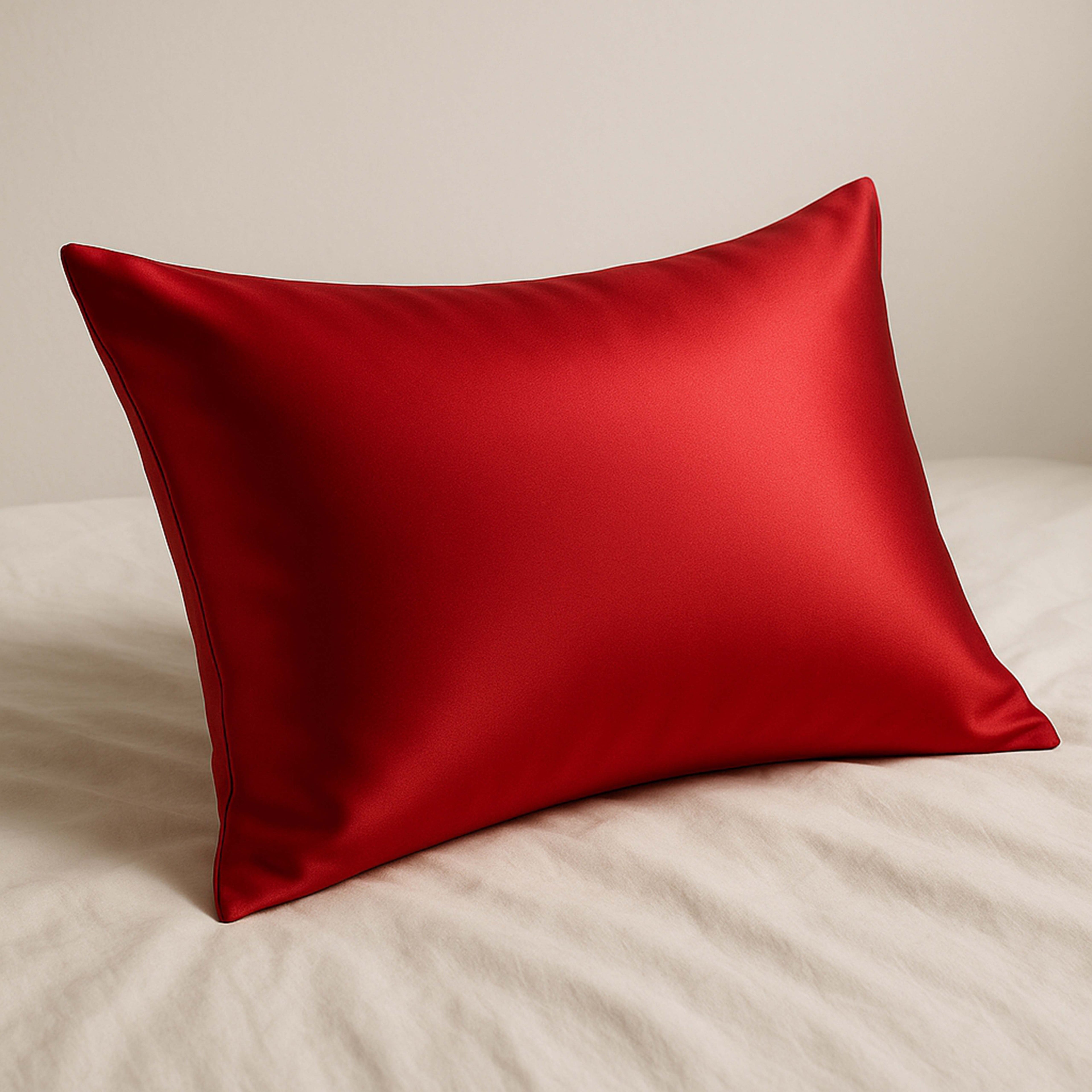 Silk Pillowcases for Hair – 100% Pure Mulberry Silk Pillowcase (Naughty Red, 30 Momme) – Anti-Frizz, Anti-Wrinkle, Hypoallergenic